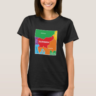 T-shirt Carte colorée simplifiée de la Slovénie et des pay