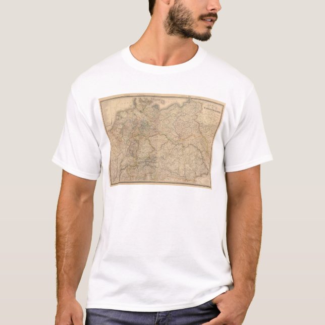 T-shirt Carte composée de l'Allemagne (Devant)