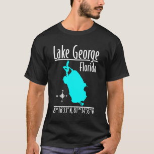 T-Shirt Carte Coordonnées Lac George Floride