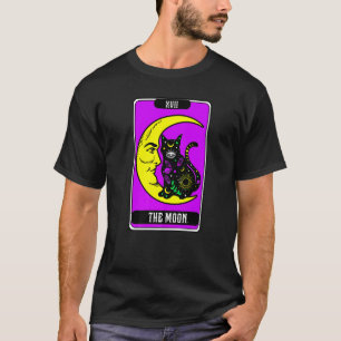 T-shirt Carte Crescent Moon Et Cat Tarot Graphique La Lune