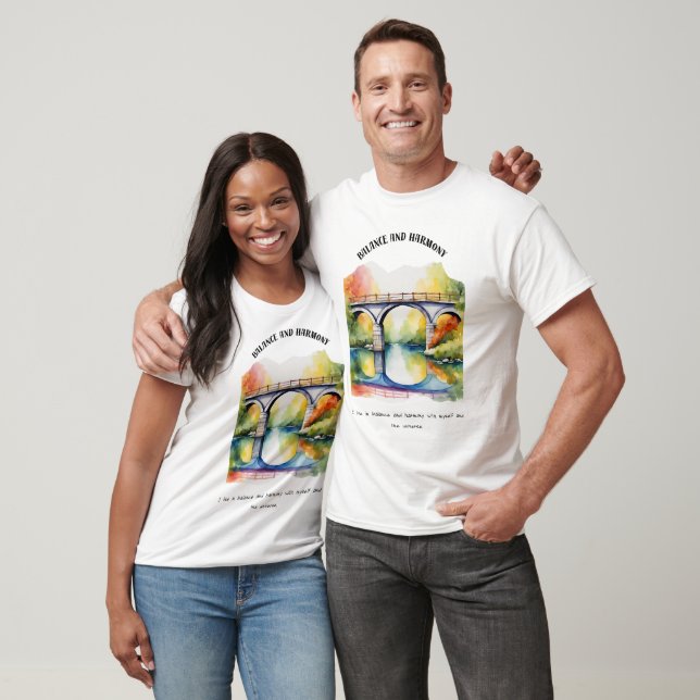 T-shirt Carte d'Affirmation de solde zen - Live in Harmony (Unisexe)
