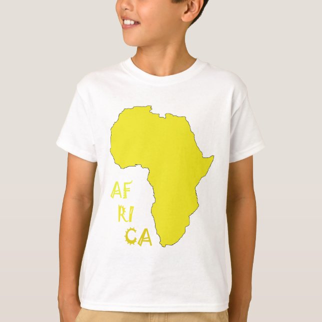 T-shirt Carte d'Afrique jaune funky (Devant)