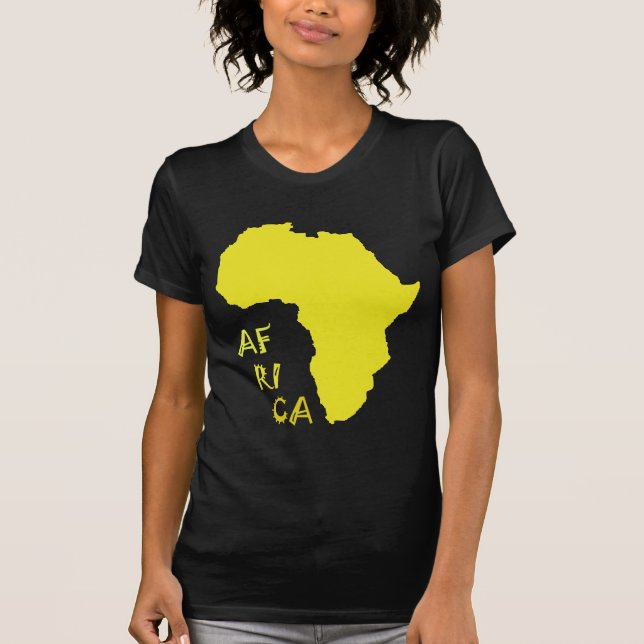 T-shirt Carte d'Afrique jaune funky (Devant)