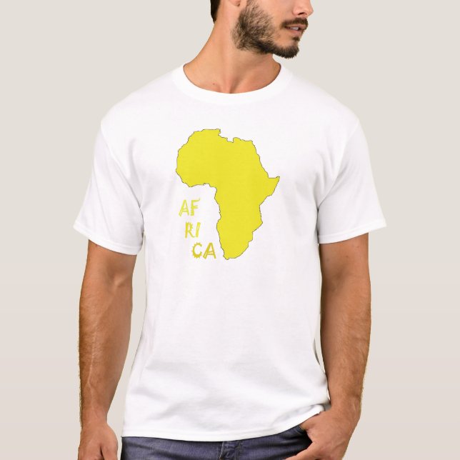 T-shirt Carte d'Afrique jaune funky (Devant)