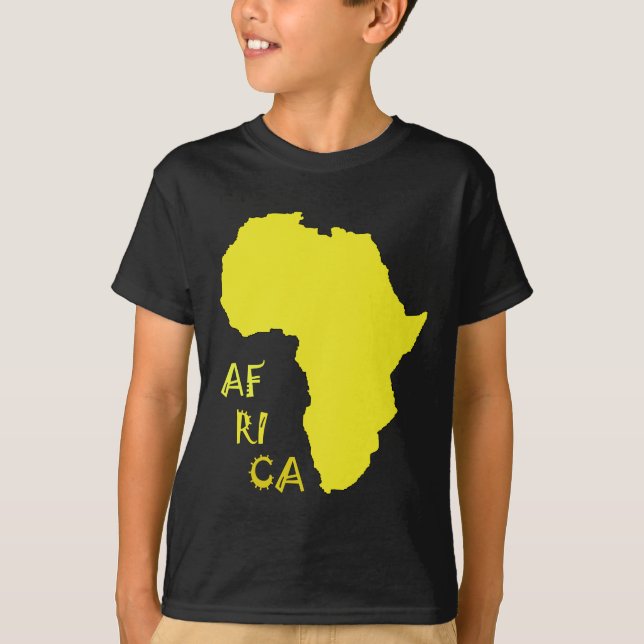 T-shirt Carte d'Afrique jaune funky (Devant)