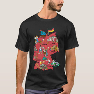T-shirt Carte d'Allemagne villes principales Destinations
