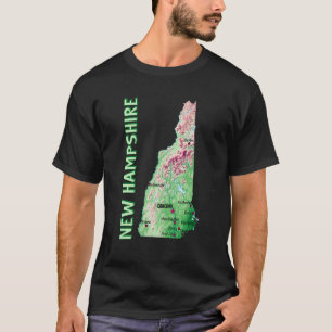 T-shirt Carte d'altitude de l'État du New Hampshire Grand