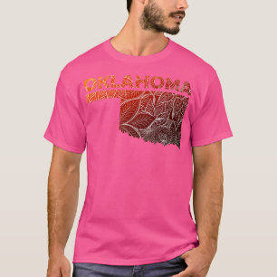 T-shirt Carte d'art de mandala colorée avec texte dans l'O