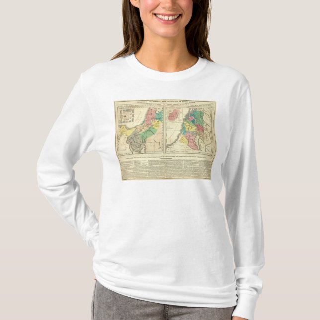 T-shirt Carte d'atlas de Canaan - de l'Israël (Devant)