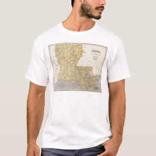 T-shirt Carte d'atlas de la Louisiane