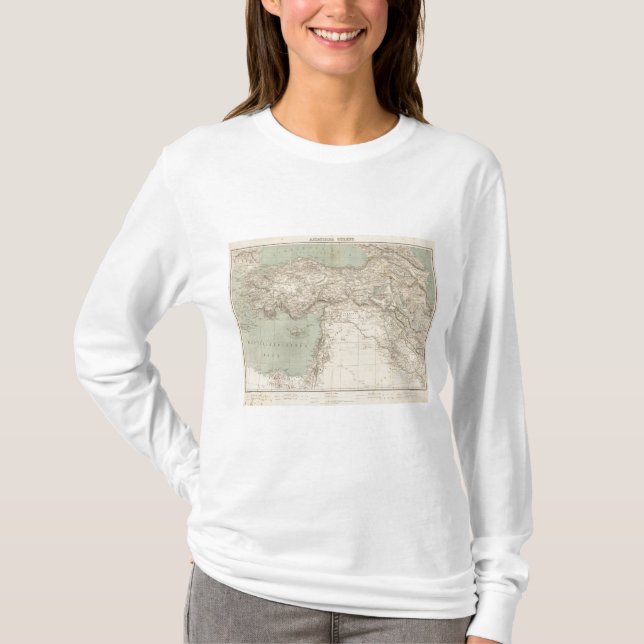 T-shirt Carte d'atlas de la Turquie (Devant)