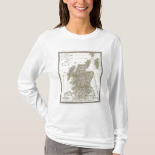 T-shirt Carte d'atlas de l'Ecosse
