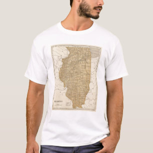 T-shirt Carte d'atlas de l'Illinois