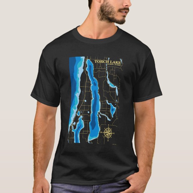 T-shirt Carte d'aventure du lac Torch (Devant)