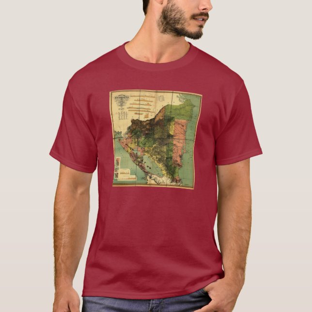 T-shirt Carte de 1898 fonctionnaires du Nicaragua (Devant)