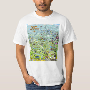 T-shirt Carte de bande dessinée de pays de colline de TX