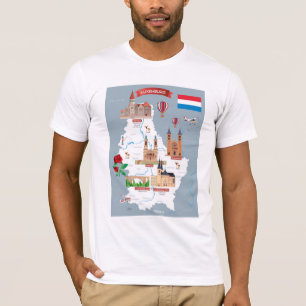 T-shirt Carte de bande dessinée du luxembourgeois