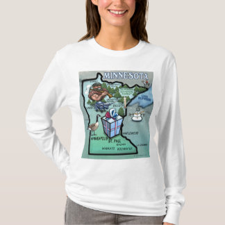T-shirt Carte de bande dessinée du Minnesota