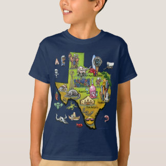 T-shirt Carte de bande dessinée du Texas