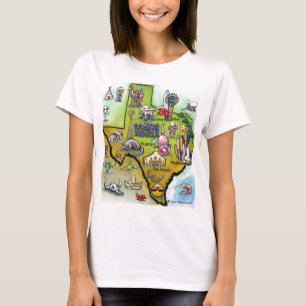 T-shirt Carte de bande dessinée du Texas