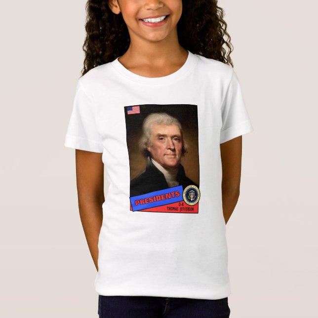 T-Shirt Carte de base-ball de Thomas Jefferson (Devant)
