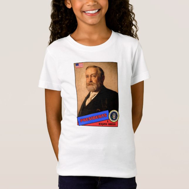 T-Shirt Carte de baseball de Benjamin Harrison (Devant)