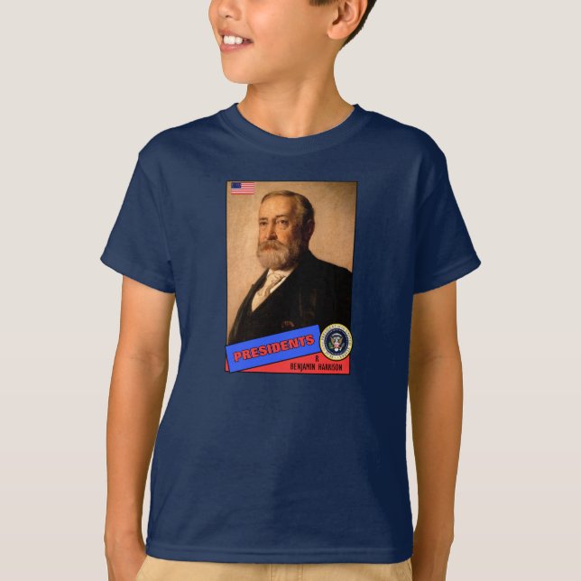 T-shirt Carte de baseball de Benjamin Harrison (Devant)
