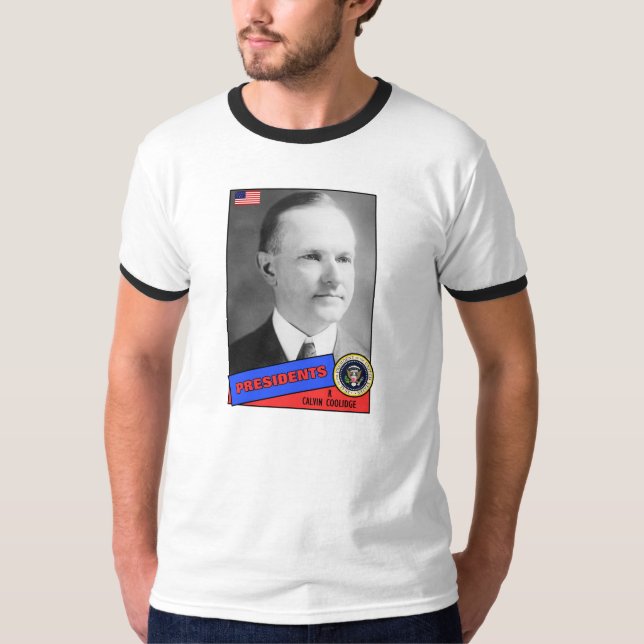 T-shirt Carte de baseball de Calvin Coolidge (Devant)