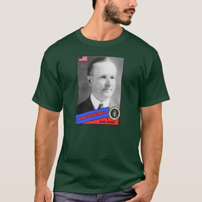 T-shirt Carte de baseball de Calvin Coolidge (Devant)