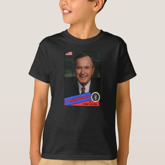T-shirt Carte de baseball de George H.W. Bush (Devant)