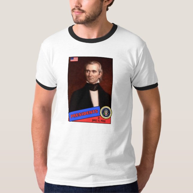 T-shirt Carte de baseball de James K. Polk (Devant)