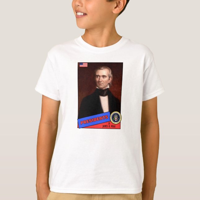 T-shirt Carte de baseball de James K. Polk (Devant)