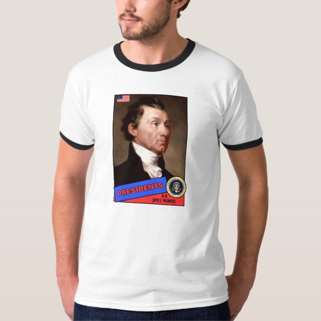 T-shirt Carte de baseball de James Monroe (Devant)