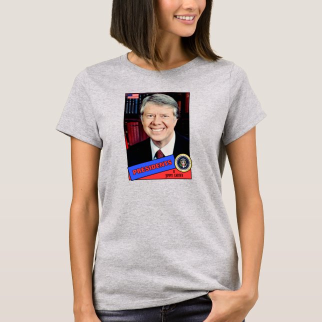 T-shirt Carte de baseball de Jimmy Carter (Devant)