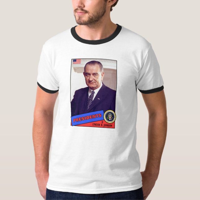 T-shirt Carte de baseball de Lyndon B. Johnson (Devant)