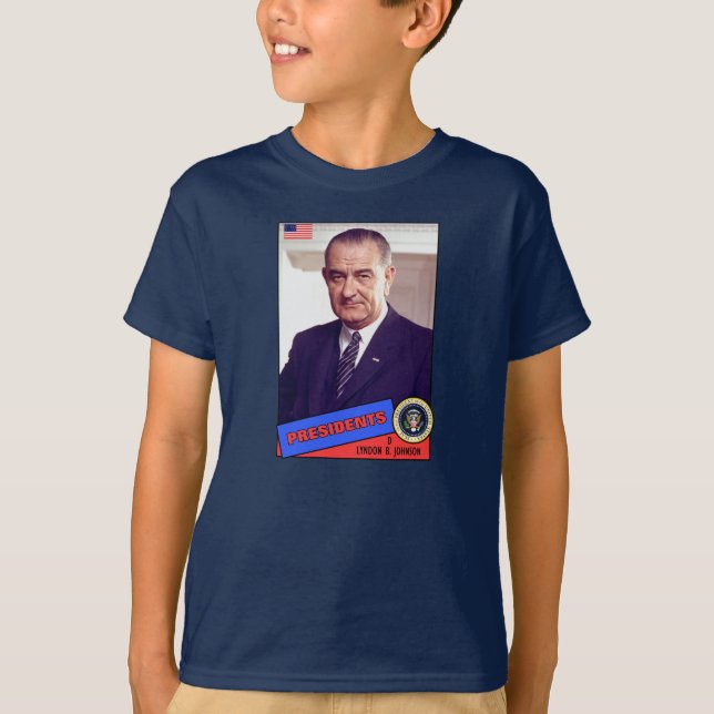T-shirt Carte de baseball de Lyndon B. Johnson (Devant)