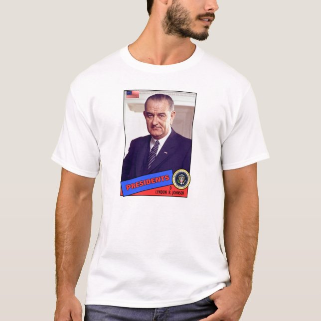 T-shirt Carte de baseball de Lyndon B. Johnson (Devant)