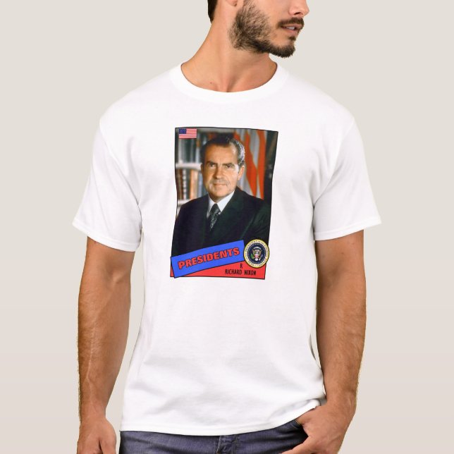 T-shirt Carte de baseball de Richard Nixon (Devant)
