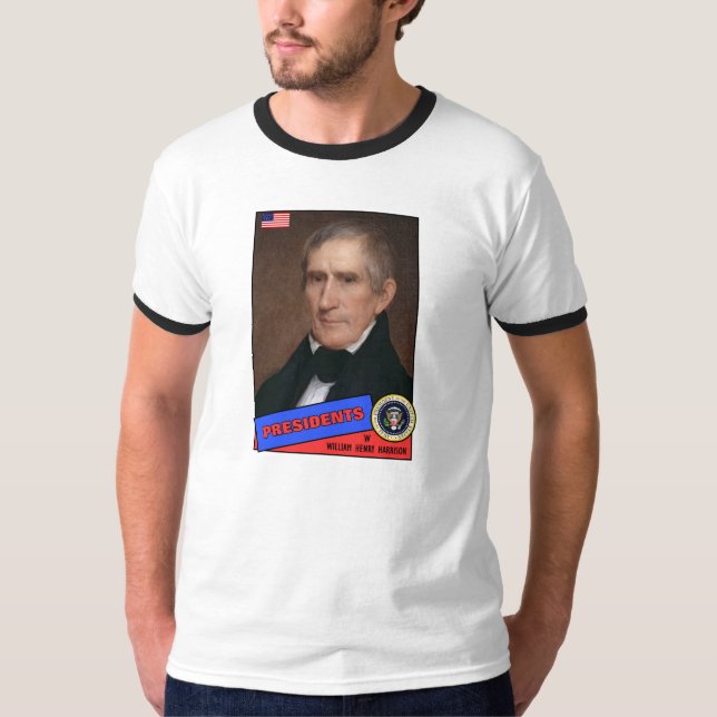 T-shirt Carte de baseball de William Henry Harrison (Devant)