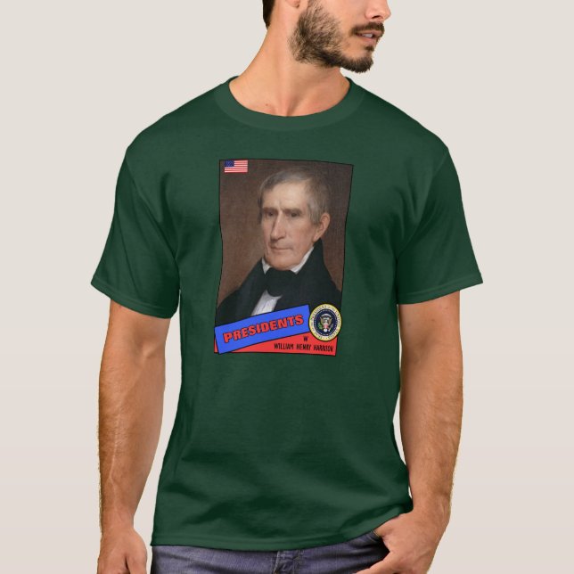 T-shirt Carte de baseball de William Henry Harrison (Devant)