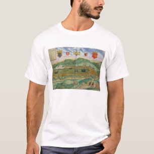 T-shirt Carte de Bergen, de "Civitates Orbis Terrarum" par