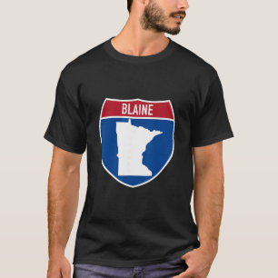T-shirt Carte de Blaine Minnesota Panneau routier Intersta