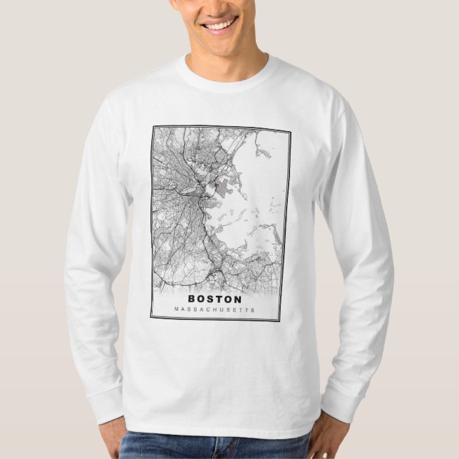 T-shirt Carte de Boston (Devant)