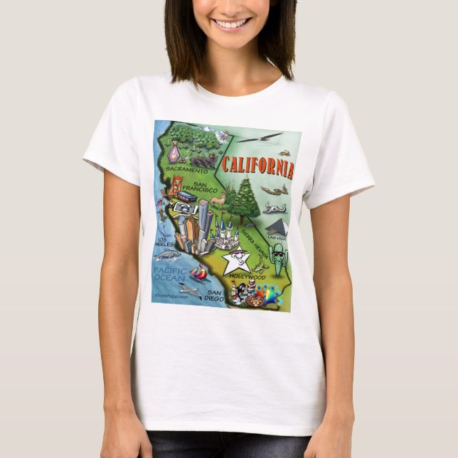 T-shirt Carte de Californie (Devant)