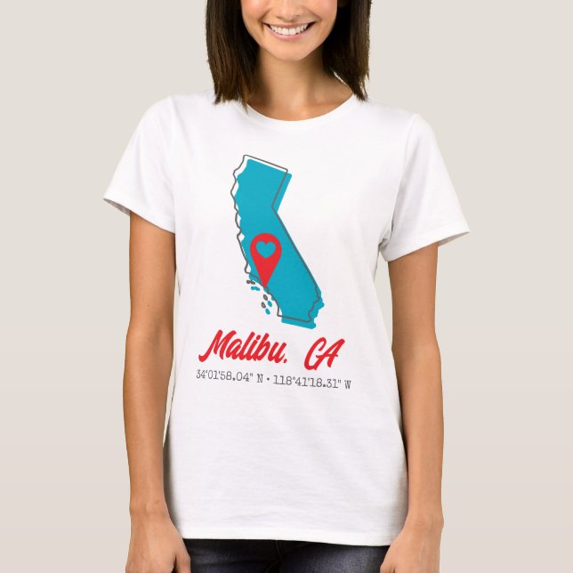 T-shirt Carte de Californie (Devant)