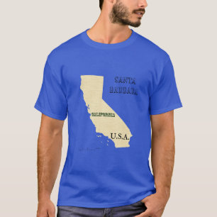 T-Shirt - Carte de Californie avec nom de ville