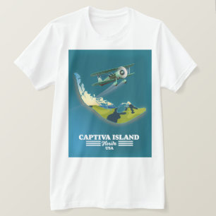 T-shirt Carte de Captiva Island Florida USA