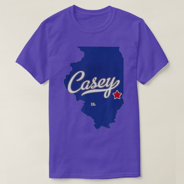 T-shirt Carte de Casey Illinois IL (Design devant)