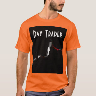 T-shirt Carte de chandelier Jour Trader Rouge Noir Blanc