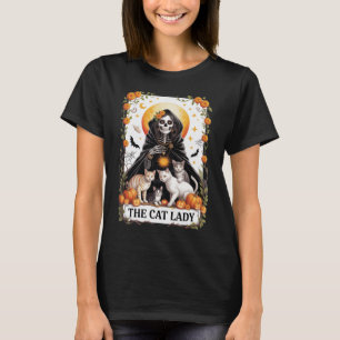 T-shirt Carte de chat Lady Tarot Witchy Gothic Skeleton Ma
